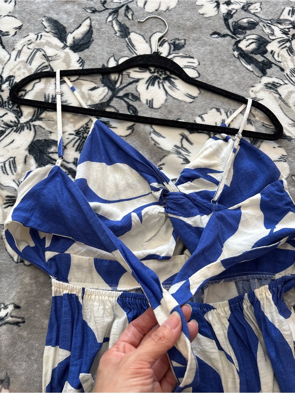 Cupshe Royal Blue and White Maxi Dress with Side Slit - Picture 13 of 13